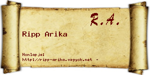 Ripp Arika névjegykártya